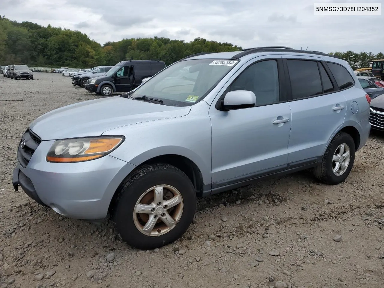 2008 Hyundai Santa Fe Gls VIN: 5NMSG73D78H204852 Lot: 72005534