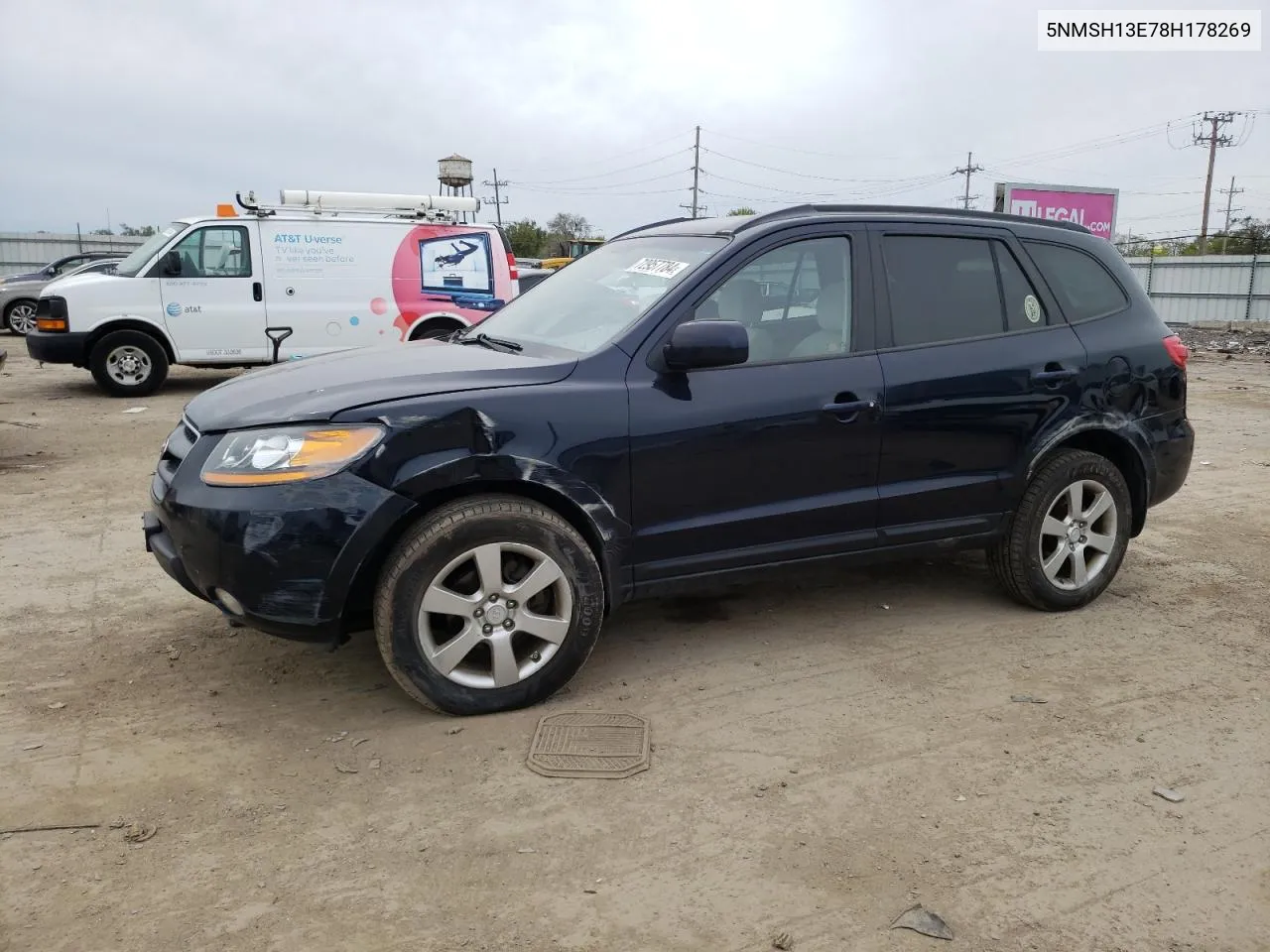 2008 Hyundai Santa Fe Se VIN: 5NMSH13E78H178269 Lot: 72957784