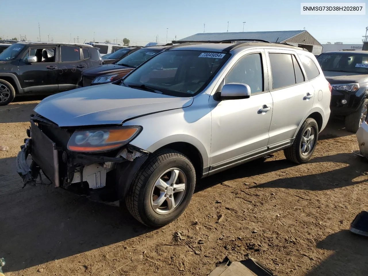 2008 Hyundai Santa Fe Gls VIN: 5NMSG73D38H202807 Lot: 73045054