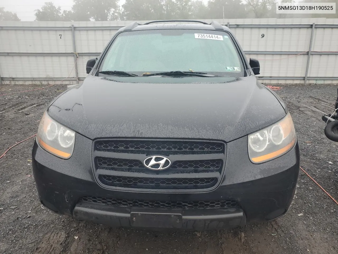 2008 Hyundai Santa Fe Gls VIN: 5NMSG13D18H190525 Lot: 73514414