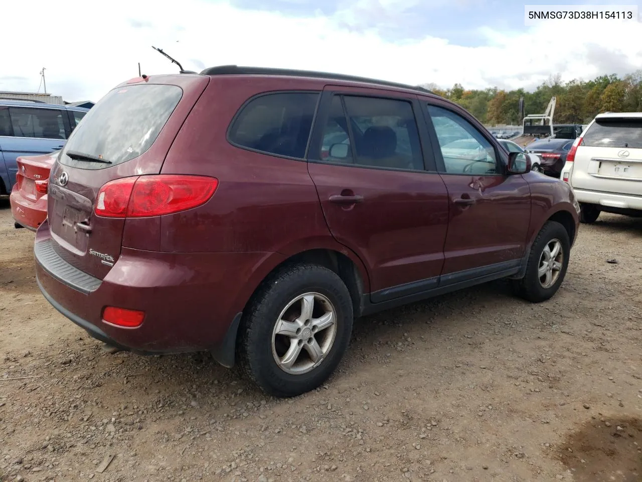 2008 Hyundai Santa Fe Gls VIN: 5NMSG73D38H154113 Lot: 73528064