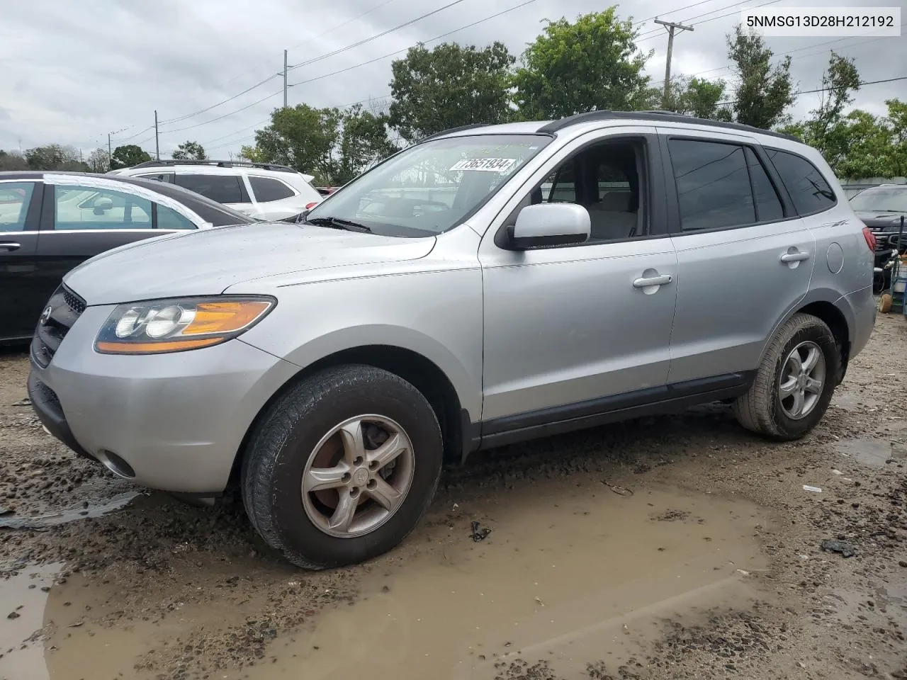 2008 Hyundai Santa Fe Gls VIN: 5NMSG13D28H212192 Lot: 73651934