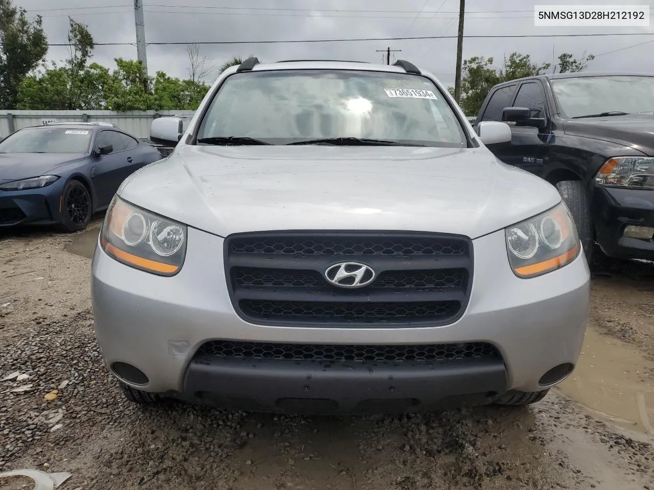 2008 Hyundai Santa Fe Gls VIN: 5NMSG13D28H212192 Lot: 73651934