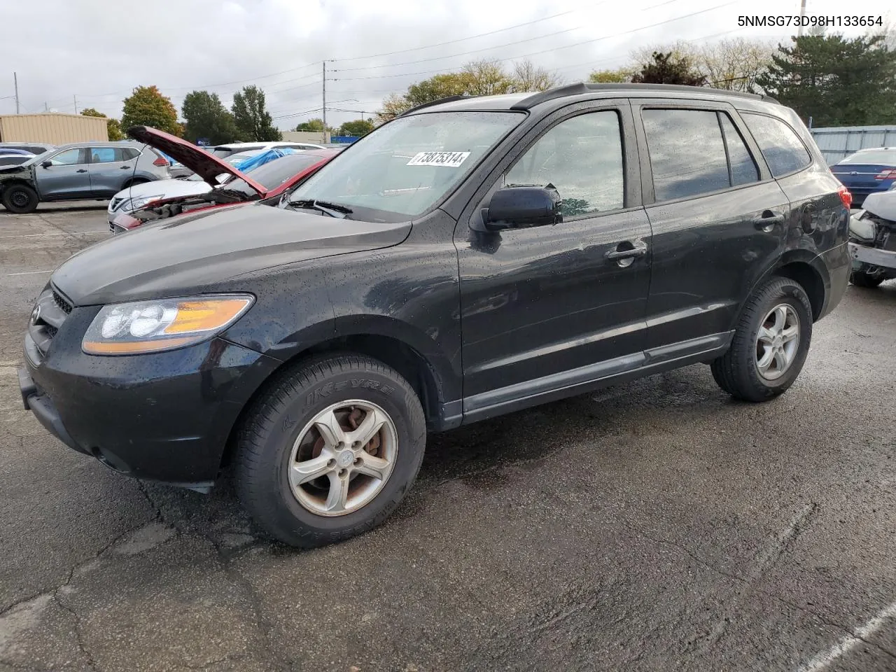 2008 Hyundai Santa Fe Gls VIN: 5NMSG73D98H133654 Lot: 73875314