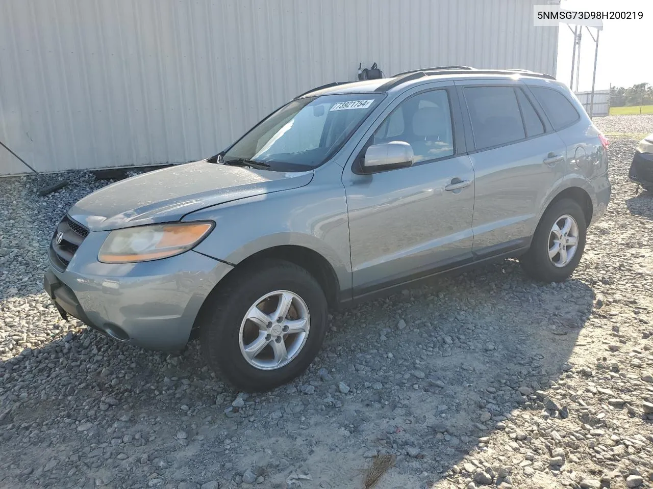 2008 Hyundai Santa Fe Gls VIN: 5NMSG73D98H200219 Lot: 73921754