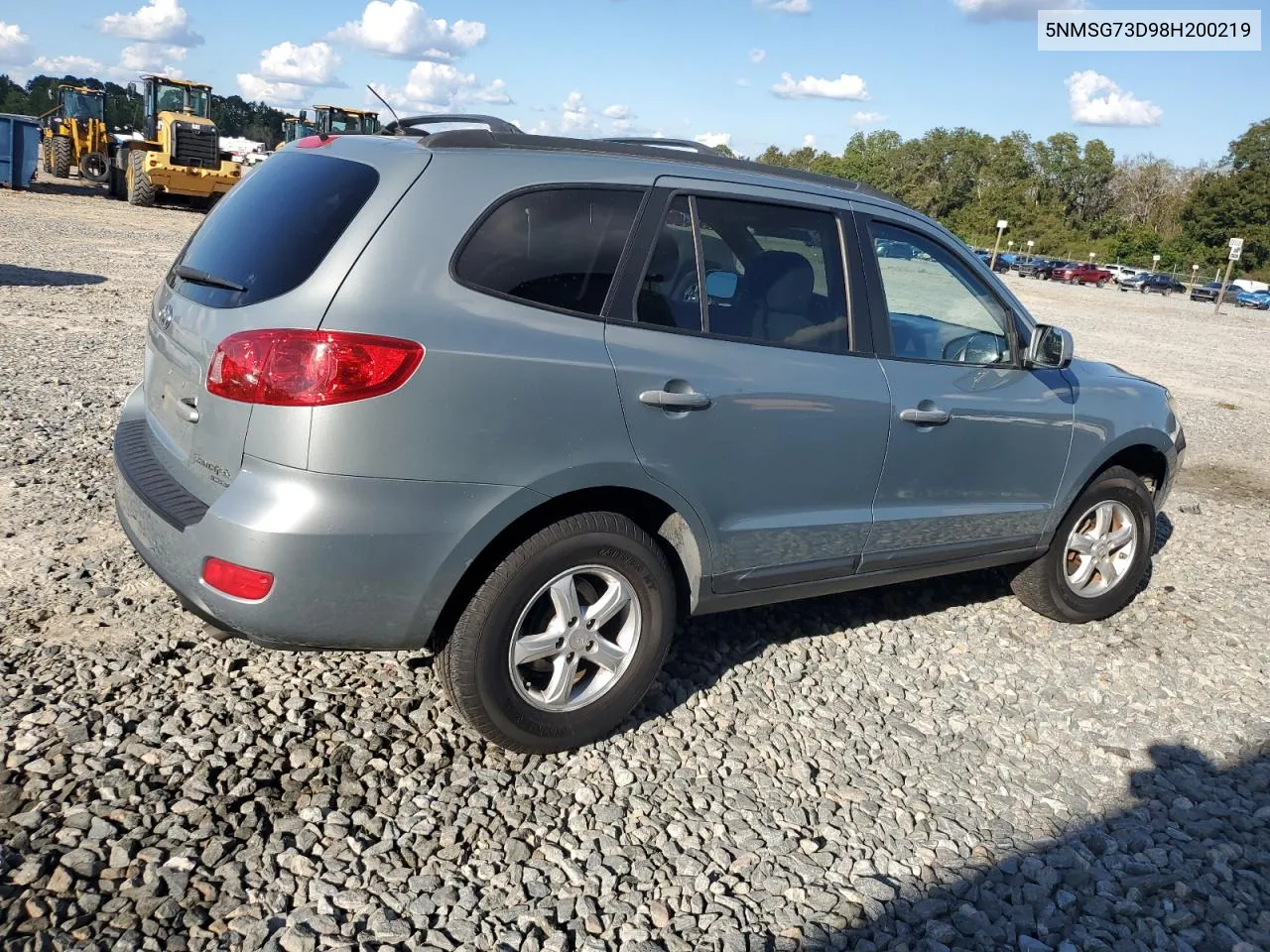 2008 Hyundai Santa Fe Gls VIN: 5NMSG73D98H200219 Lot: 73921754