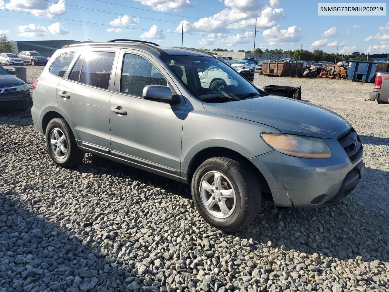 2008 Hyundai Santa Fe Gls VIN: 5NMSG73D98H200219 Lot: 73921754