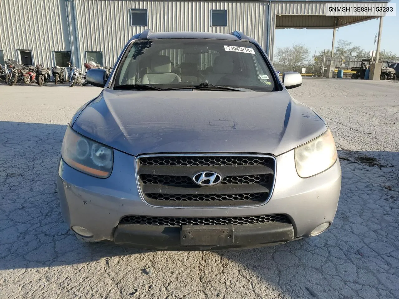 2008 Hyundai Santa Fe Se VIN: 5NMSH13E88H153283 Lot: 74045014