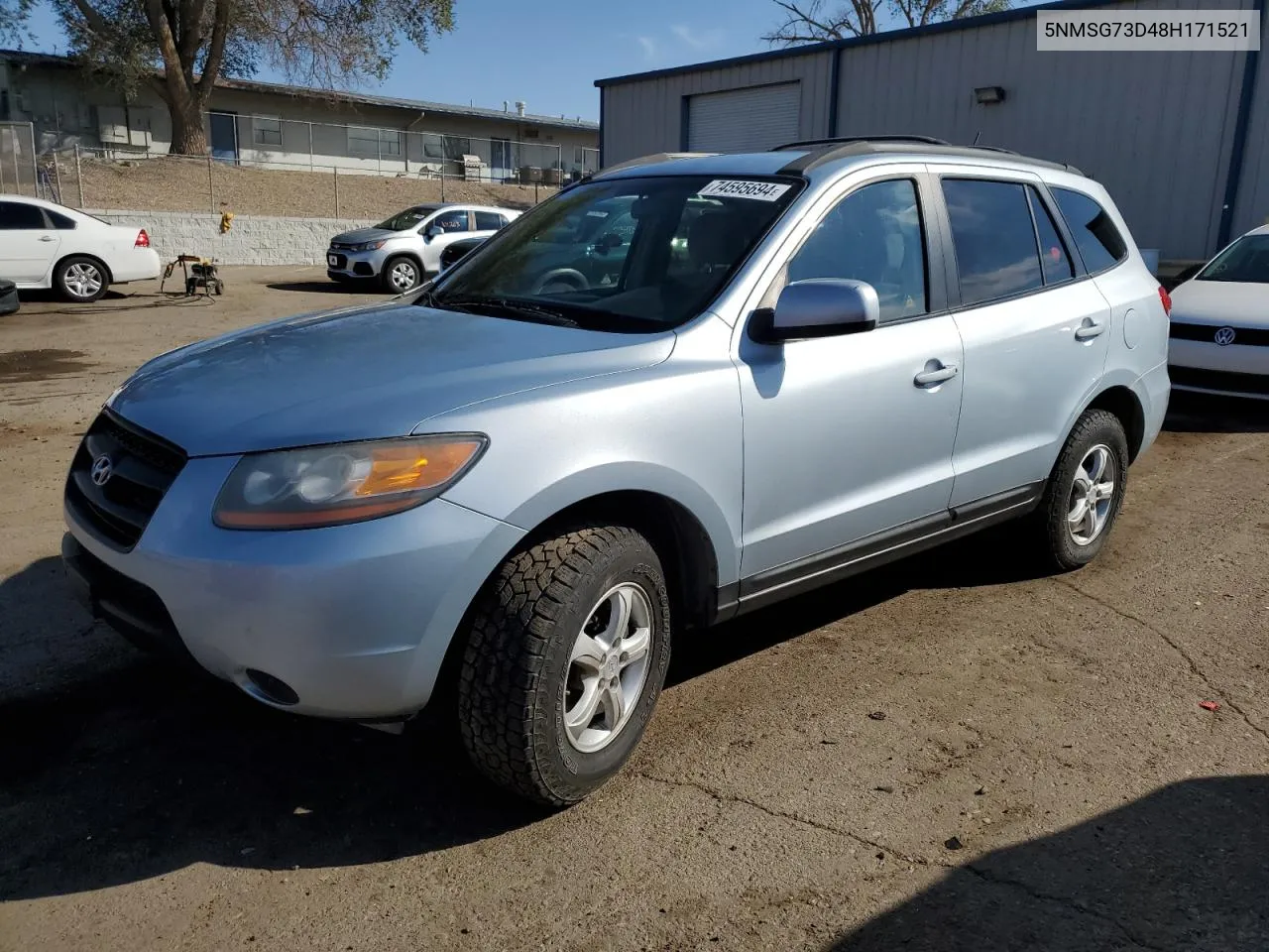 2008 Hyundai Santa Fe Gls VIN: 5NMSG73D48H171521 Lot: 74595694