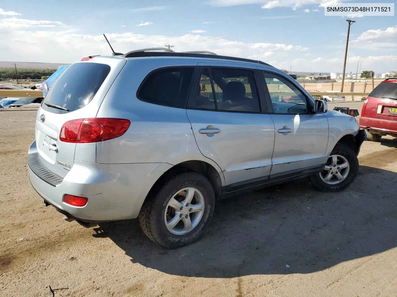 2008 Hyundai Santa Fe Gls VIN: 5NMSG73D48H171521 Lot: 74595694