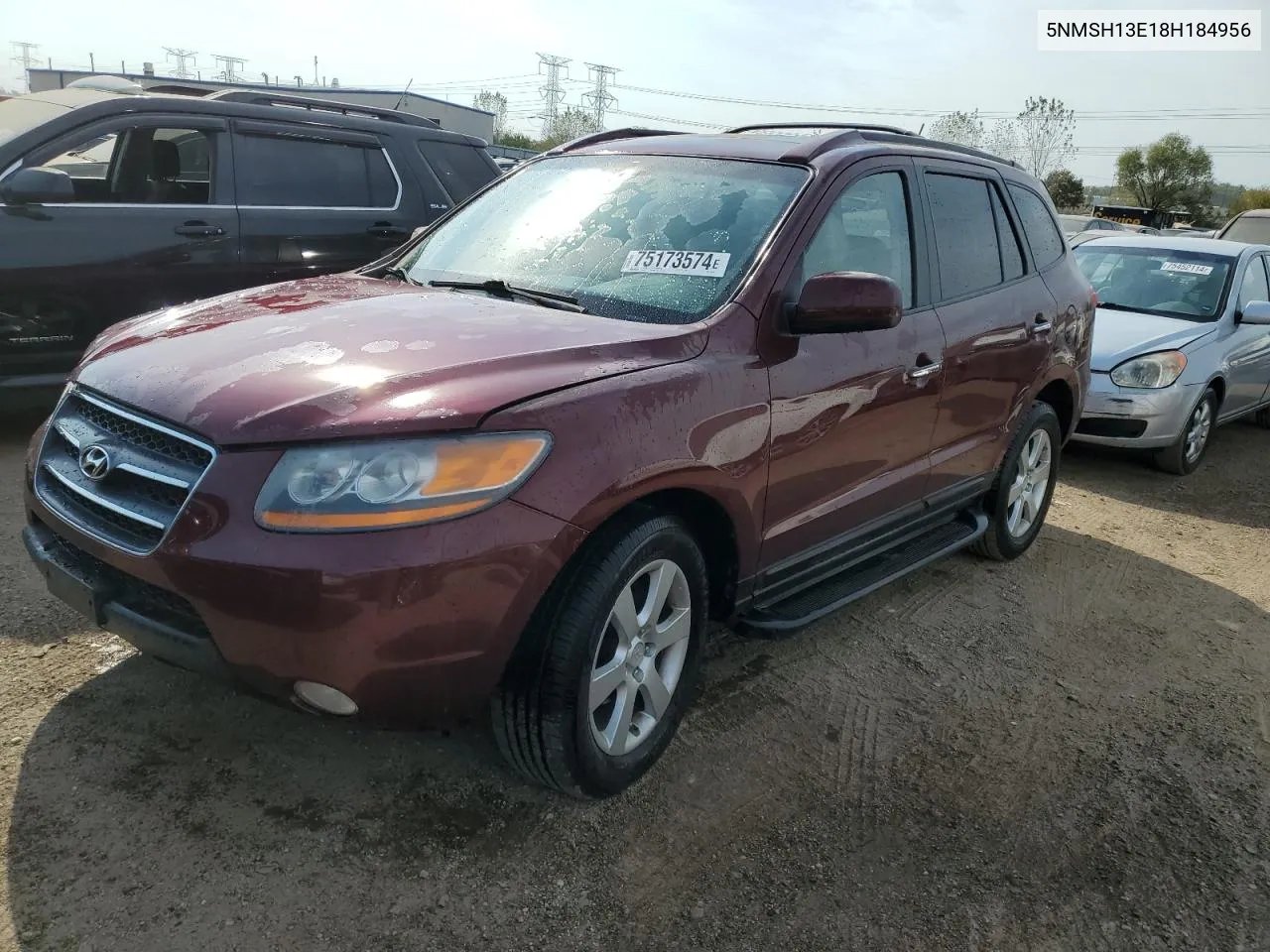 2008 Hyundai Santa Fe Se VIN: 5NMSH13E18H184956 Lot: 75173574