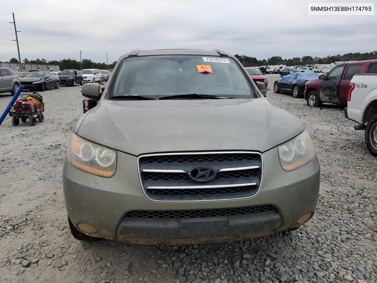 5NMSH13E88H174795 2008 Hyundai Santa Fe Se