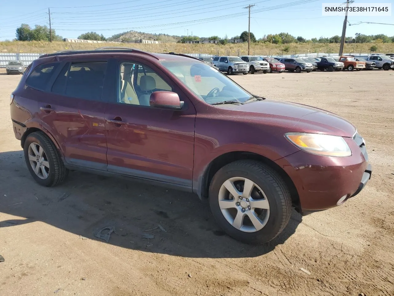 2008 Hyundai Santa Fe Se VIN: 5NMSH73E38H171645 Lot: 75545434