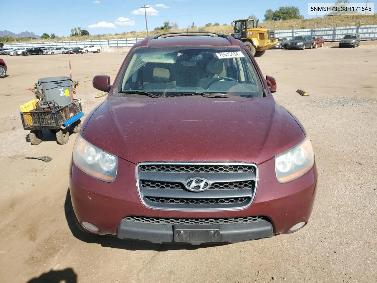 2008 Hyundai Santa Fe Se VIN: 5NMSH73E38H171645 Lot: 75545434