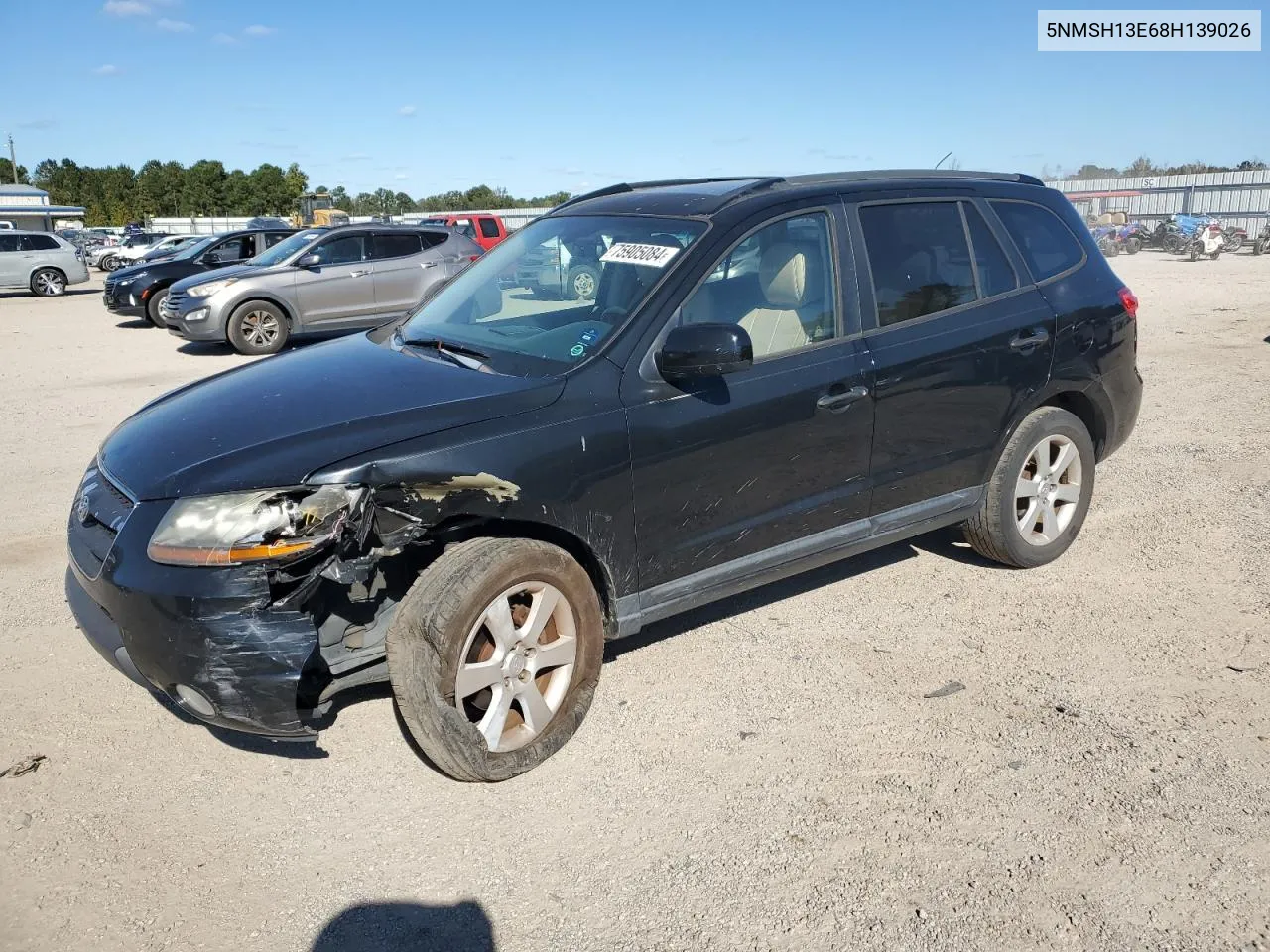 2008 Hyundai Santa Fe Se VIN: 5NMSH13E68H139026 Lot: 75905084