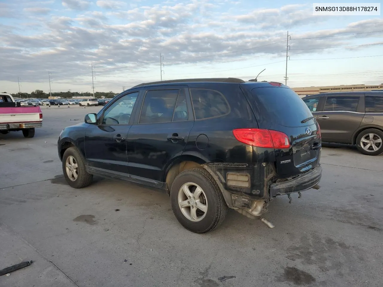 2008 Hyundai Santa Fe Gls VIN: 5NMSG13D88H178274 Lot: 76721354