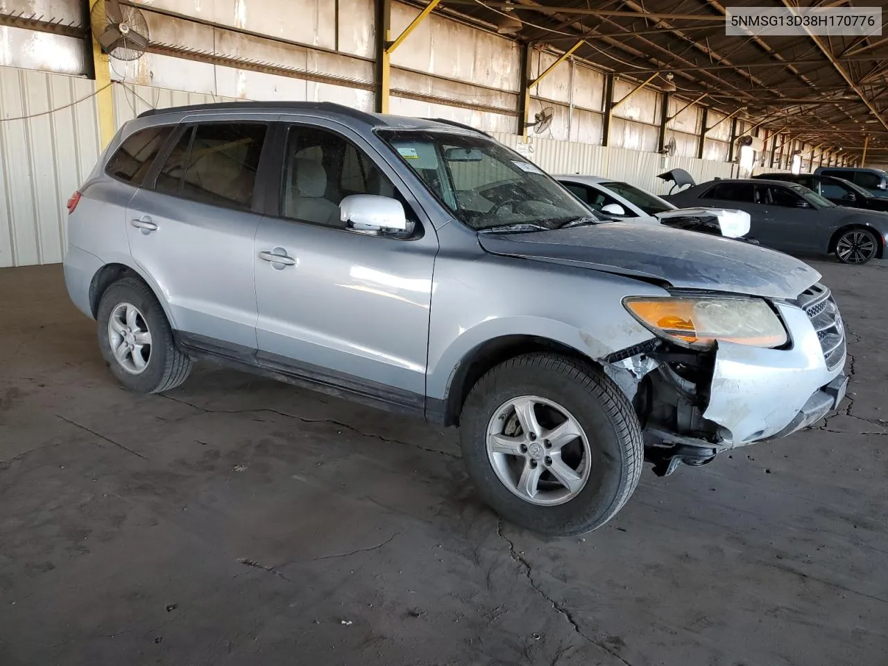 2008 Hyundai Santa Fe Gls VIN: 5NMSG13D38H170776 Lot: 77042714