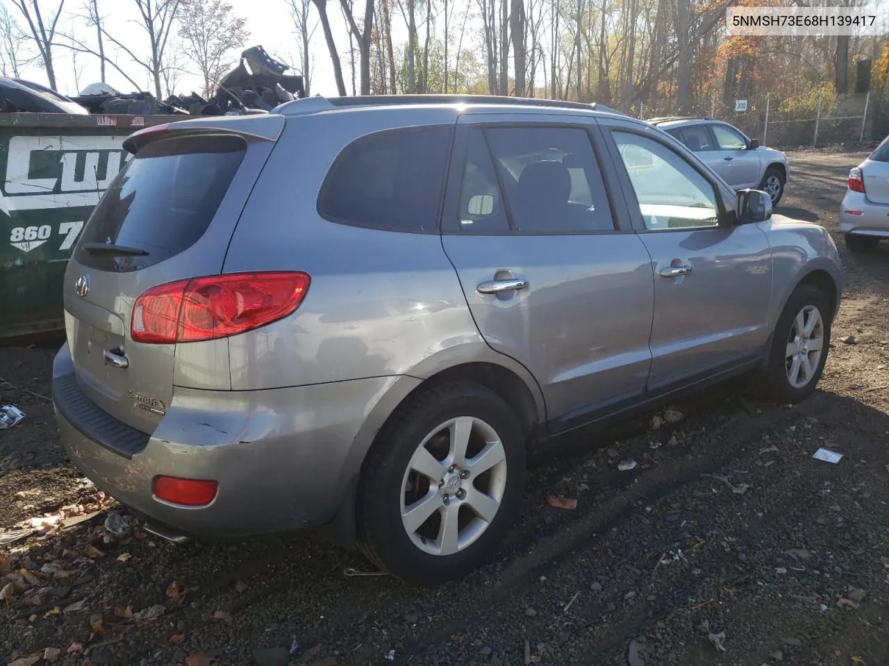 2008 Hyundai Santa Fe Se VIN: 5NMSH73E68H139417 Lot: 77582504