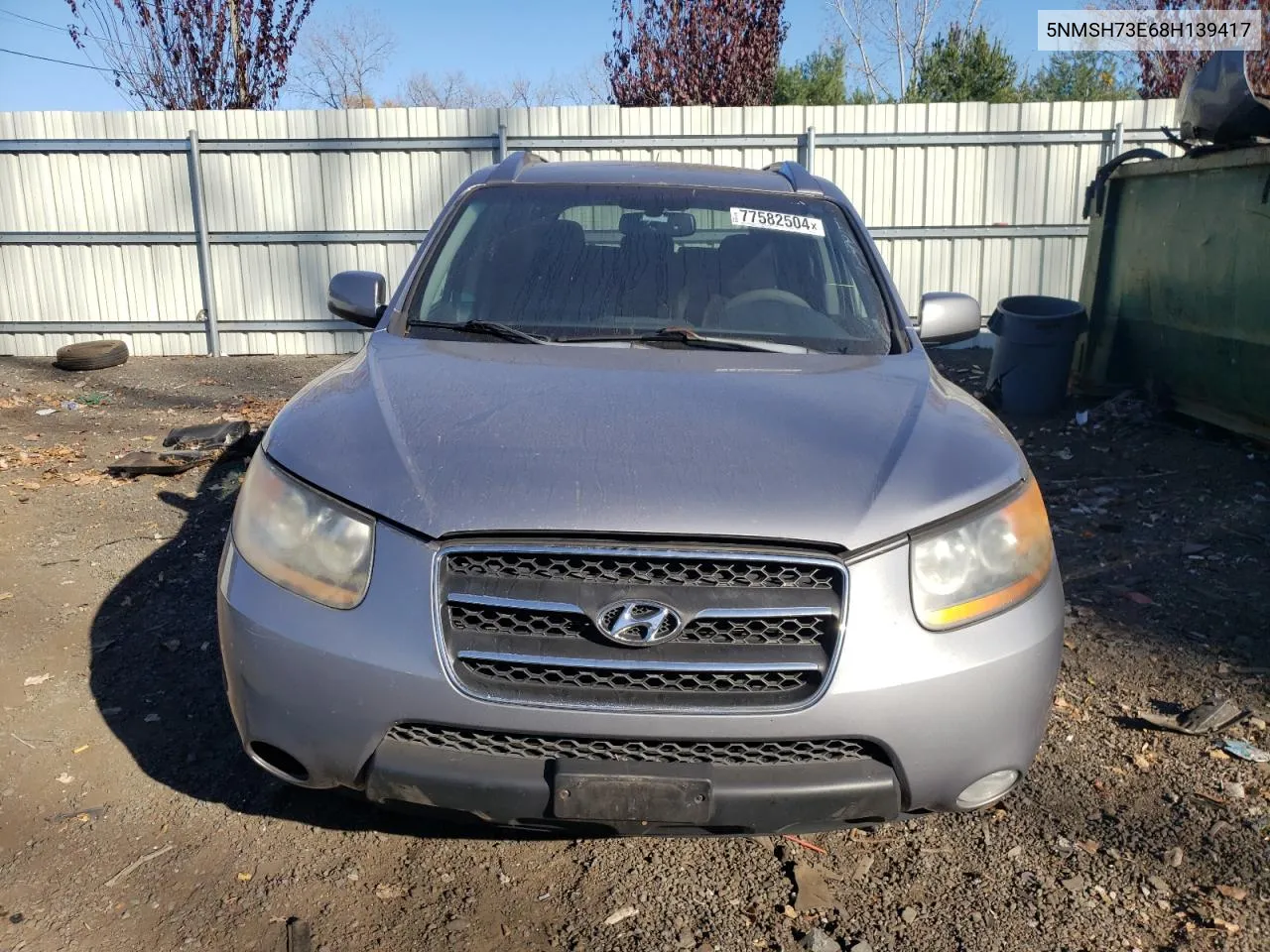 2008 Hyundai Santa Fe Se VIN: 5NMSH73E68H139417 Lot: 77582504