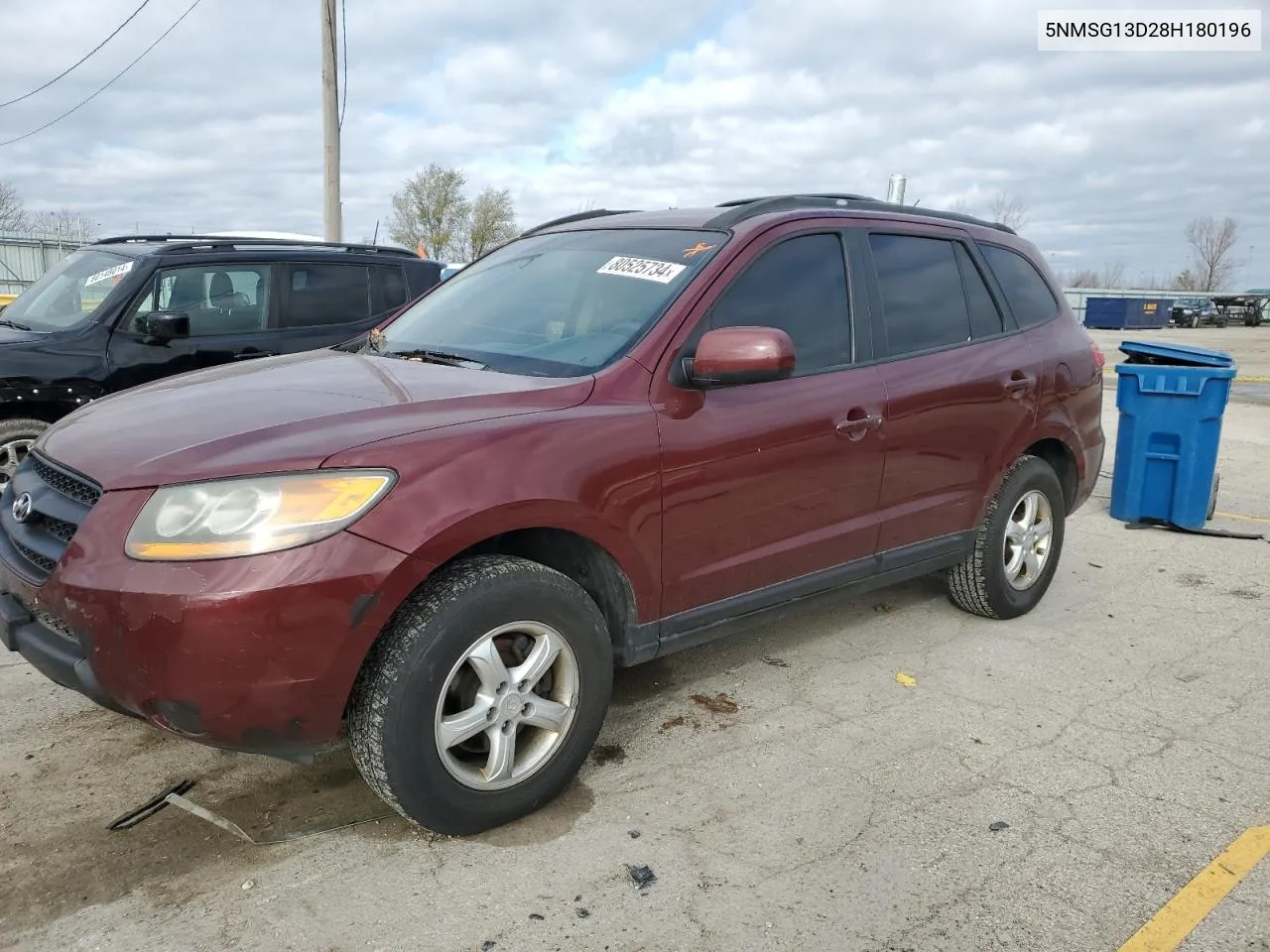 2008 Hyundai Santa Fe Gls VIN: 5NMSG13D28H180196 Lot: 80525734