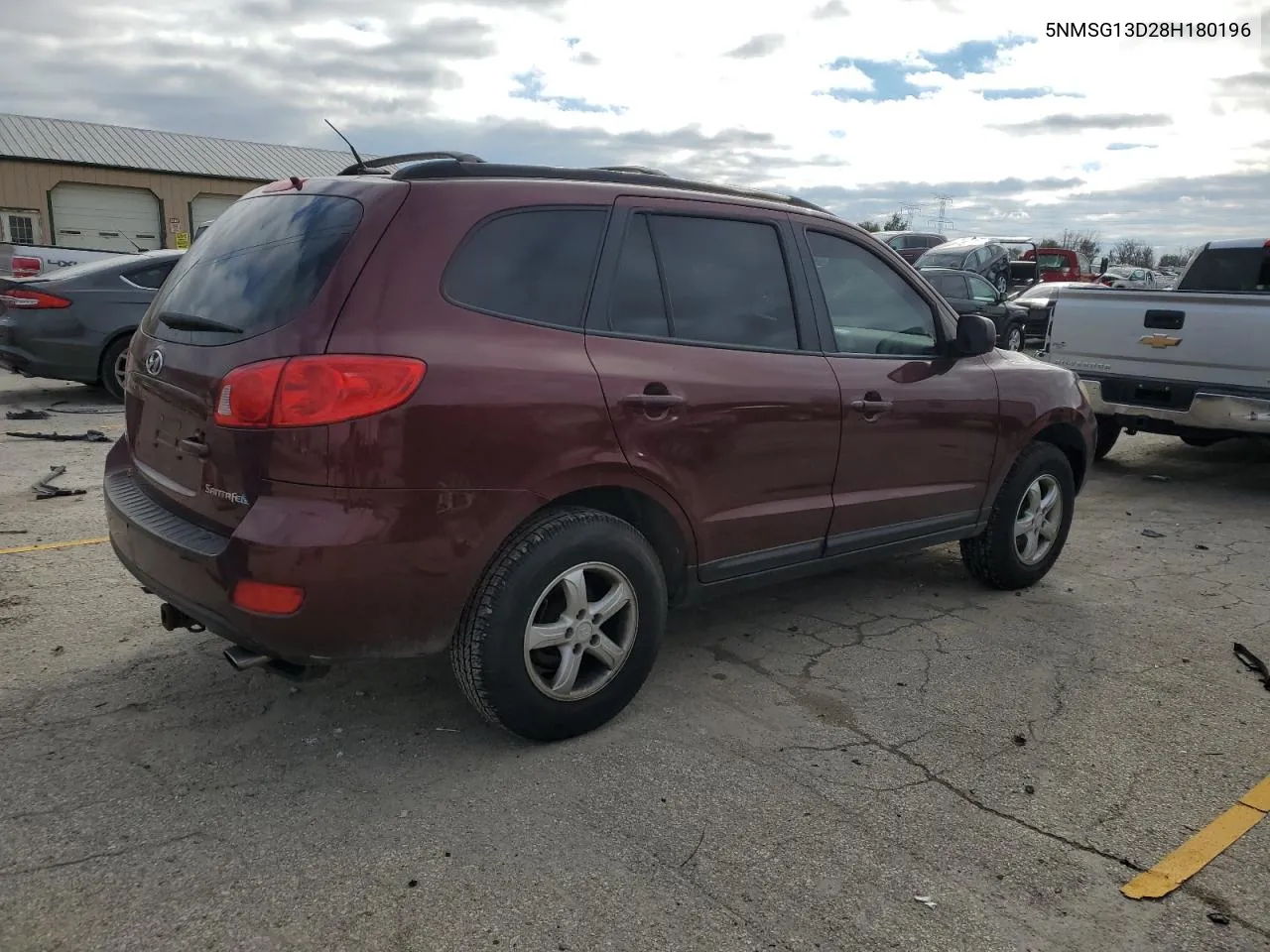 2008 Hyundai Santa Fe Gls VIN: 5NMSG13D28H180196 Lot: 80525734