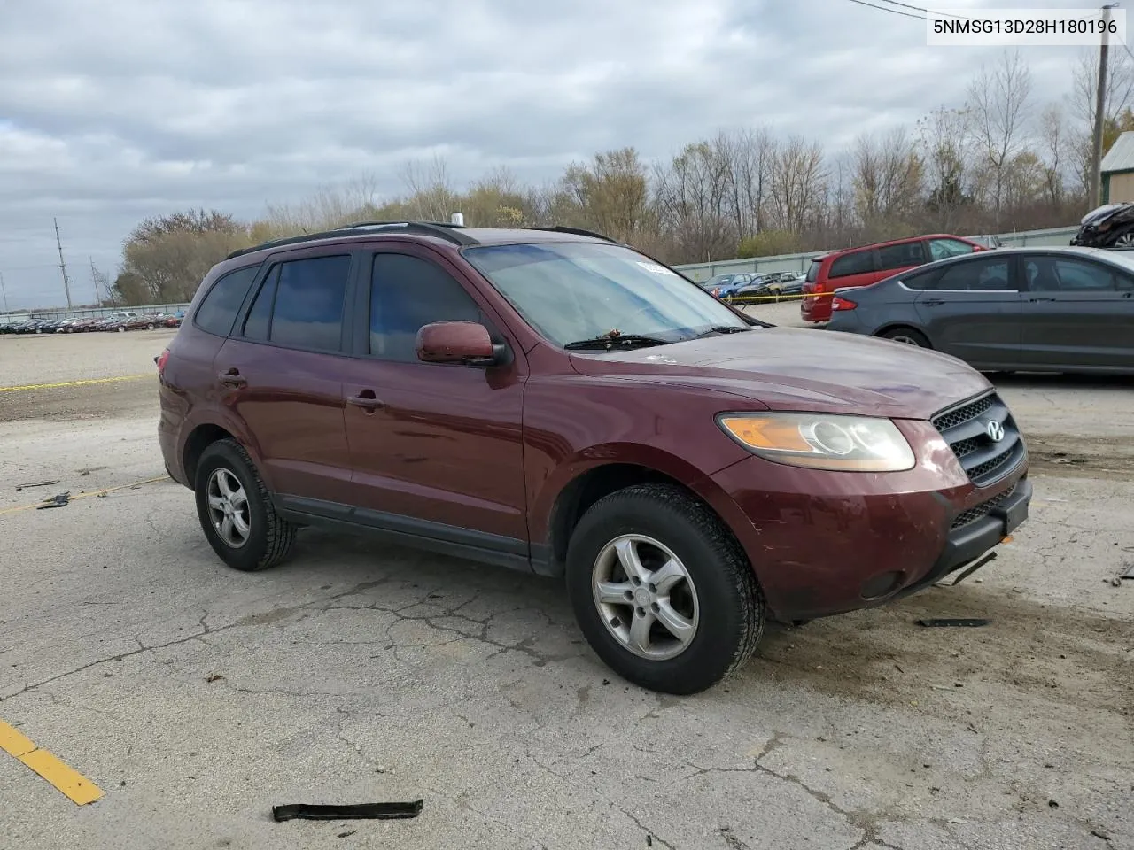 2008 Hyundai Santa Fe Gls VIN: 5NMSG13D28H180196 Lot: 80525734