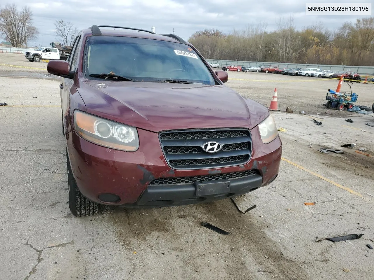 2008 Hyundai Santa Fe Gls VIN: 5NMSG13D28H180196 Lot: 80525734