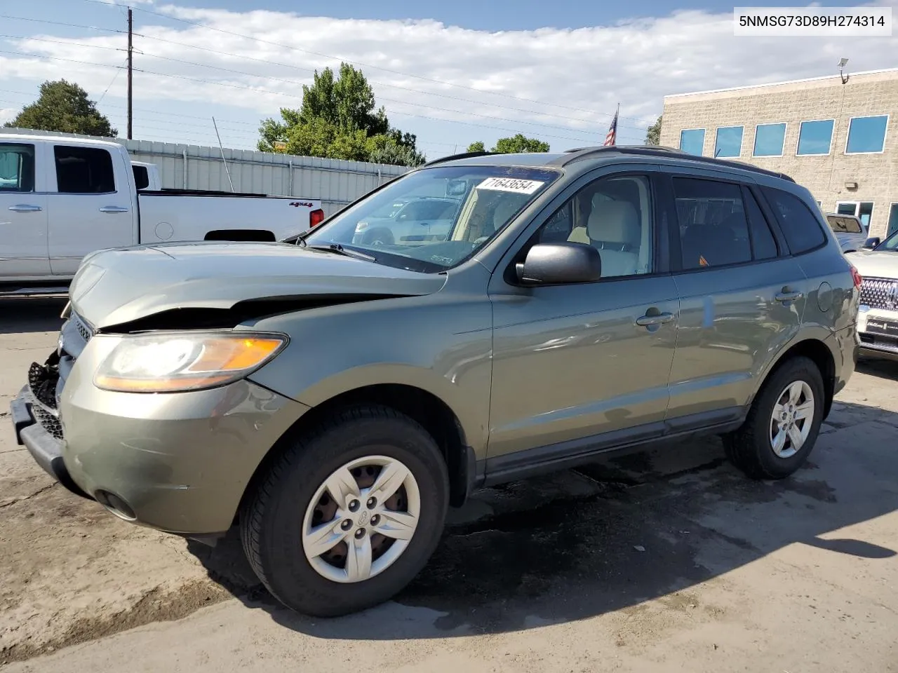 2009 Hyundai Santa Fe Gls VIN: 5NMSG73D89H274314 Lot: 71643654