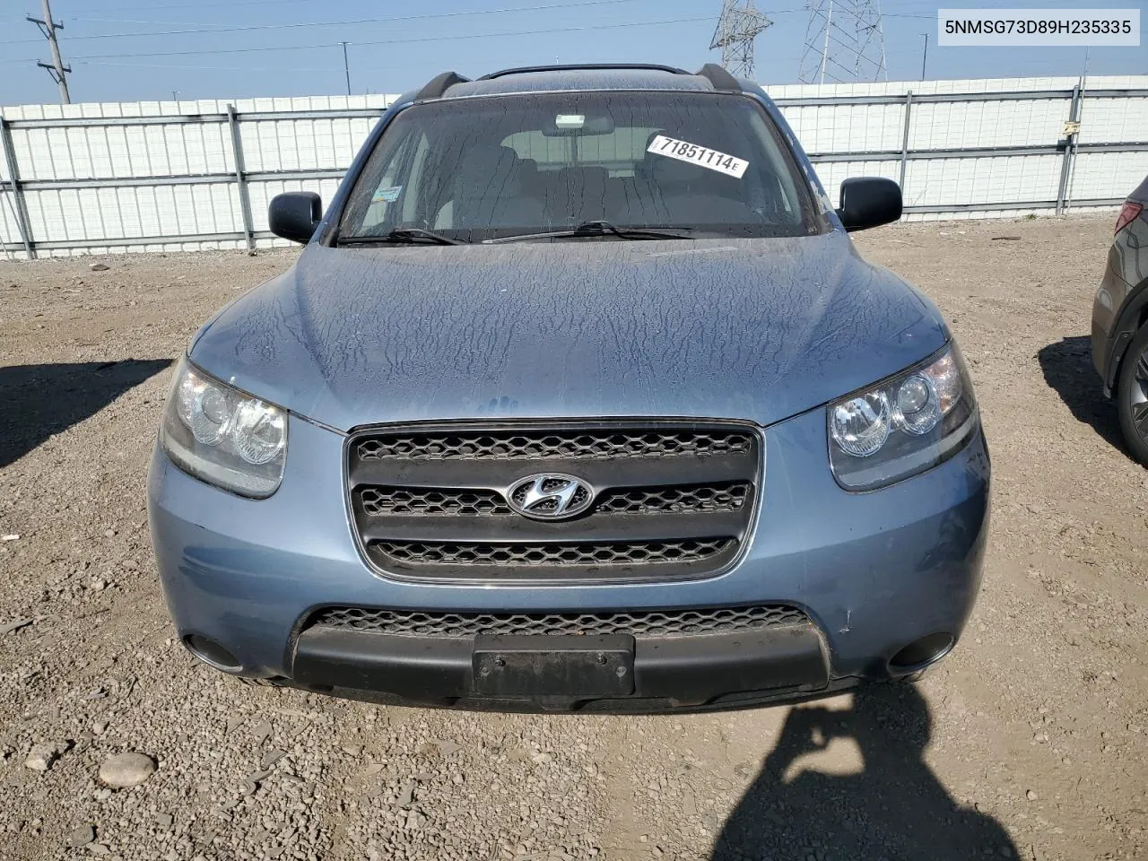 5NMSG73D89H235335 2009 Hyundai Santa Fe Gls