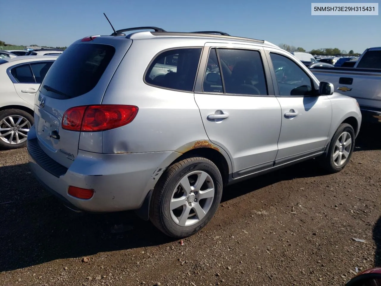 5NMSH73E29H315431 2009 Hyundai Santa Fe Se