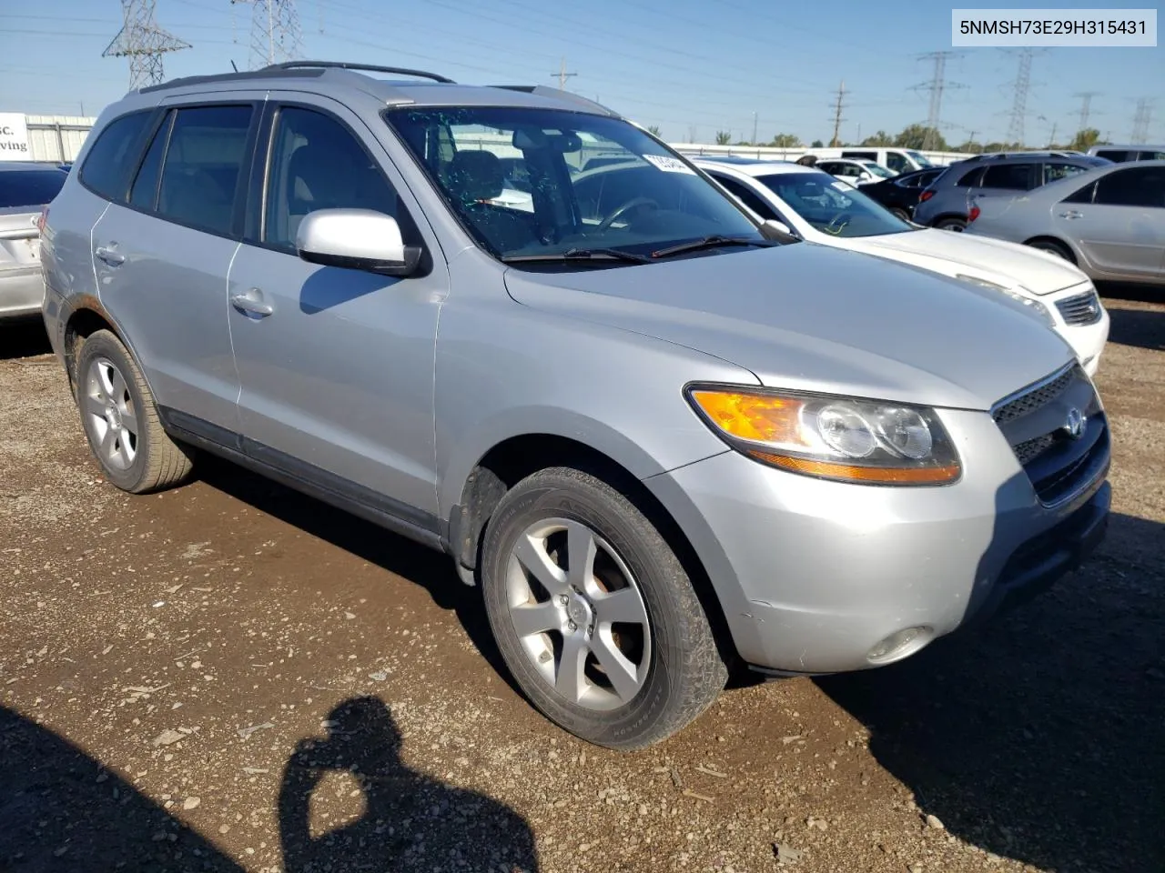 5NMSH73E29H315431 2009 Hyundai Santa Fe Se