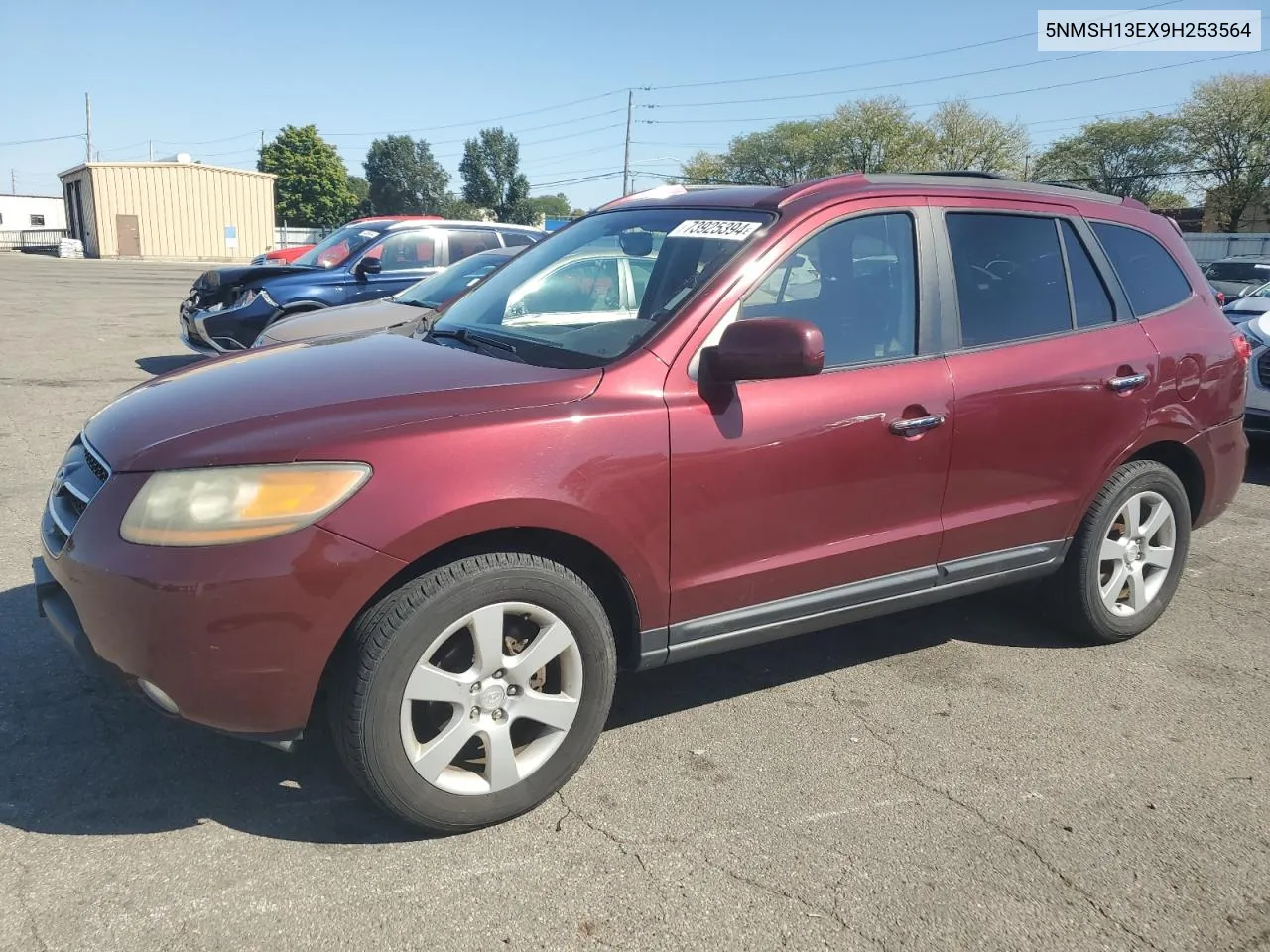 2009 Hyundai Santa Fe Se VIN: 5NMSH13EX9H253564 Lot: 73925394