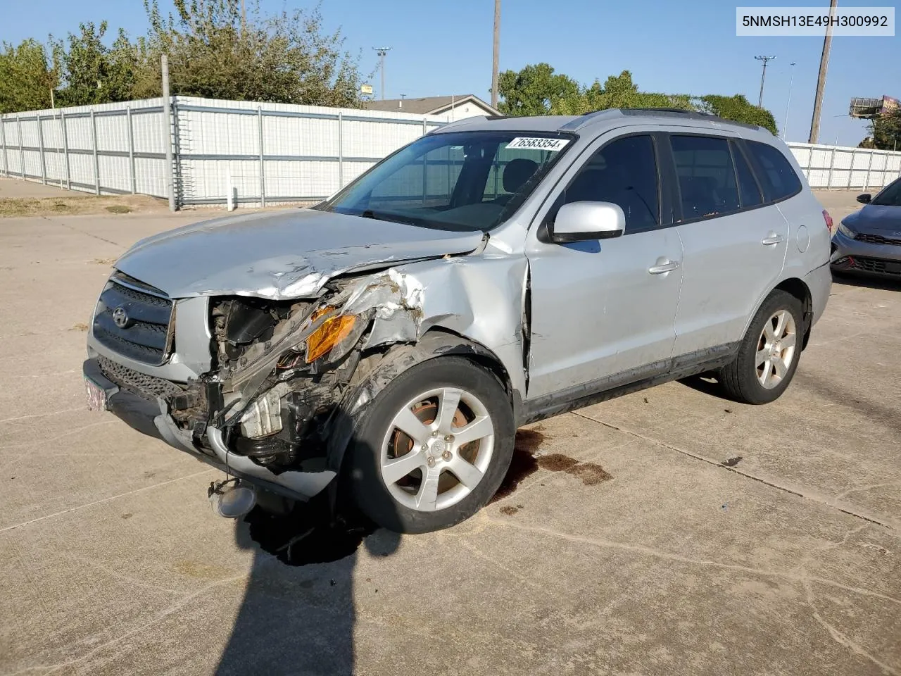 2009 Hyundai Santa Fe Se VIN: 5NMSH13E49H300992 Lot: 76583354