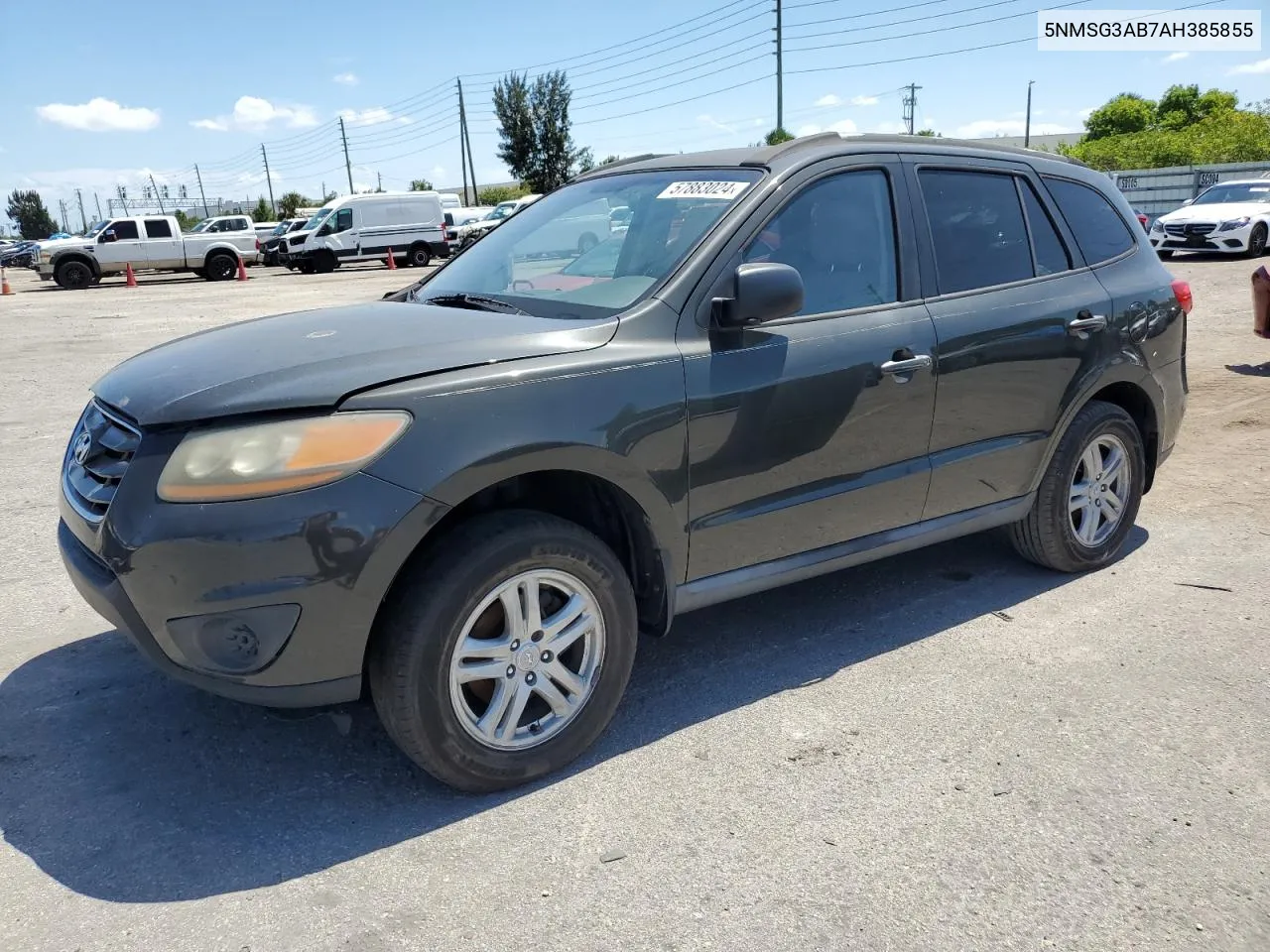 2010 Hyundai Santa Fe Gls VIN: 5NMSG3AB7AH385855 Lot: 57883024