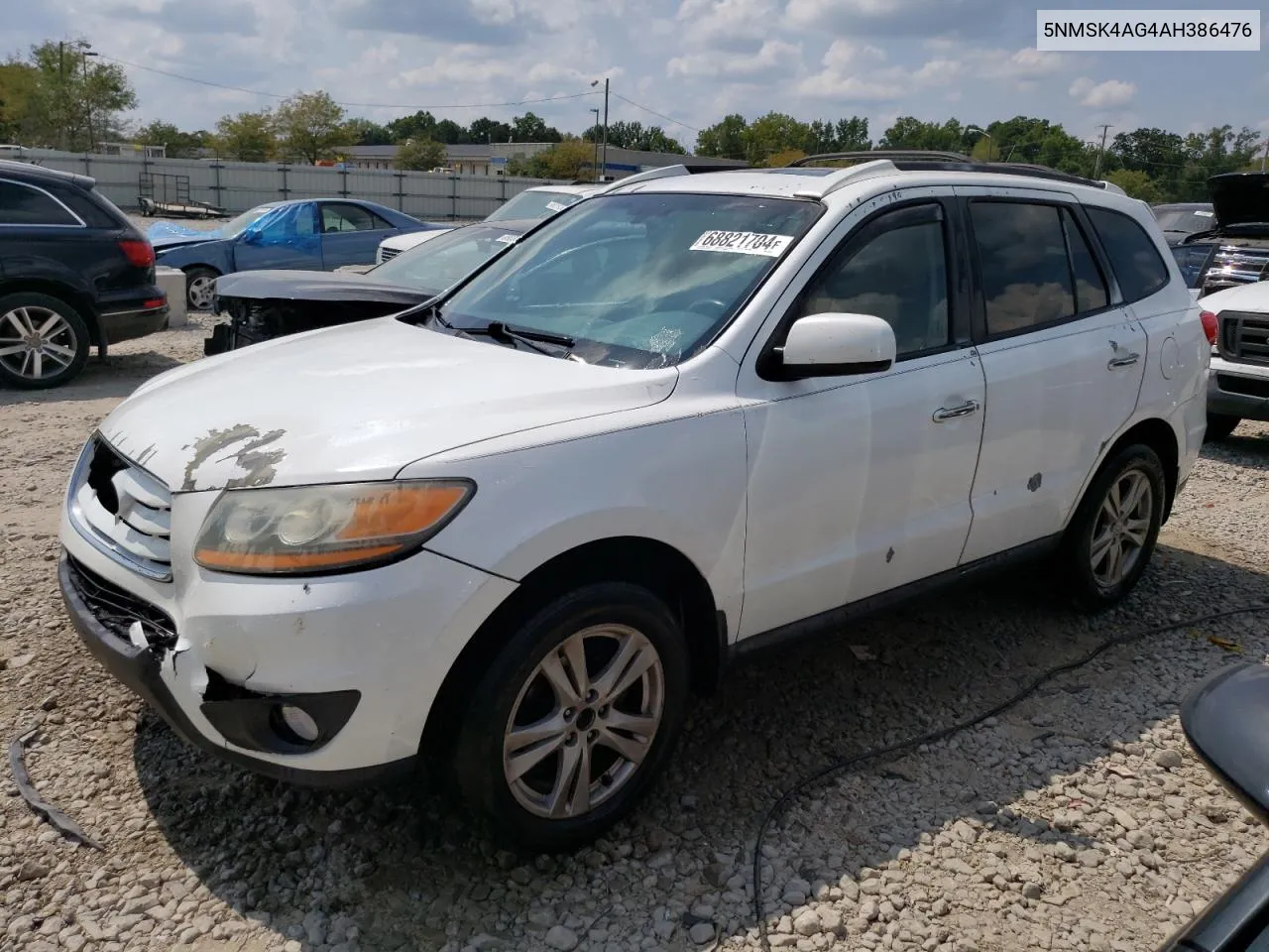 2010 Hyundai Santa Fe Limited VIN: 5NMSK4AG4AH386476 Lot: 68821704