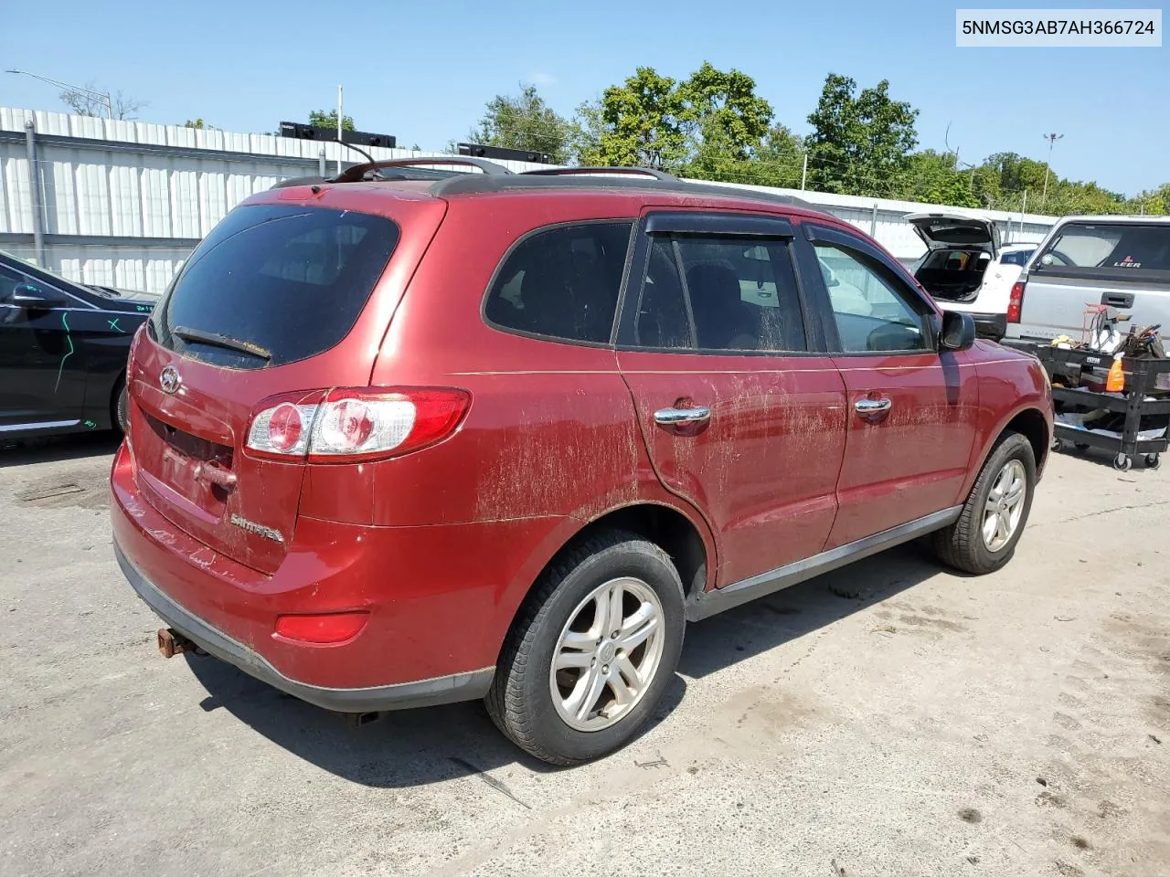 5NMSG3AB7AH366724 2010 Hyundai Santa Fe Gls