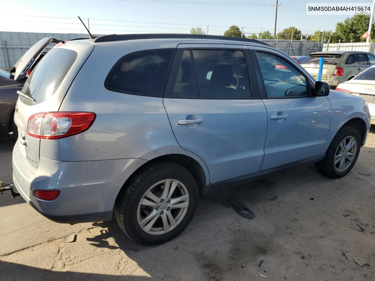 2010 Hyundai Santa Fe Gls VIN: 5NMSGDAB4AH415674 Lot: 69949184