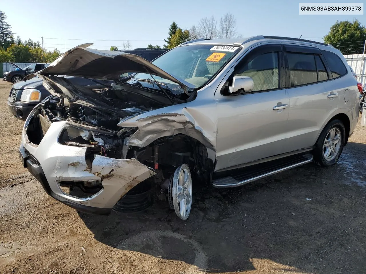 2010 Hyundai Santa Fe Gls VIN: 5NMSG3AB3AH399378 Lot: 70270414