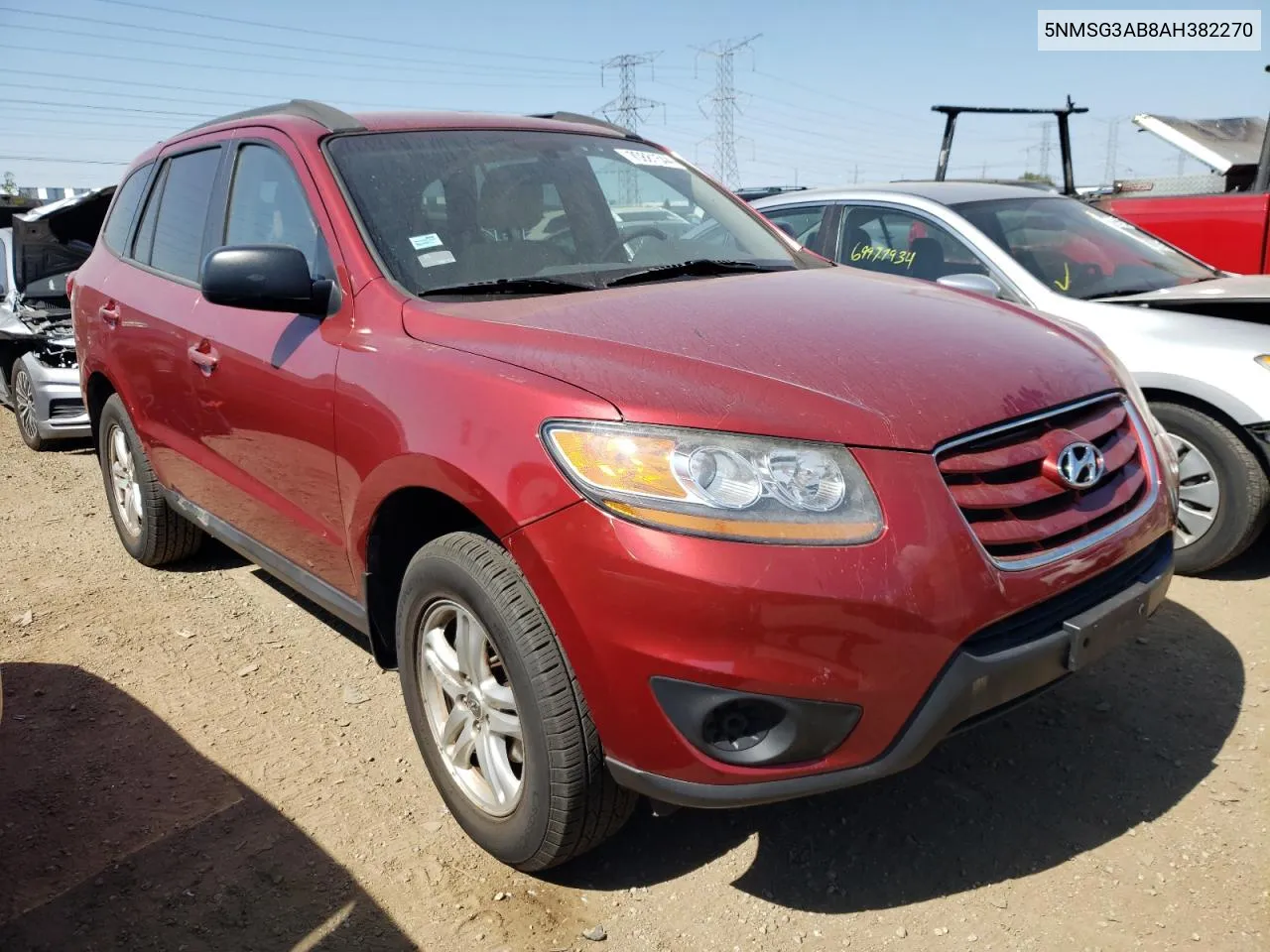 5NMSG3AB8AH382270 2010 Hyundai Santa Fe Gls