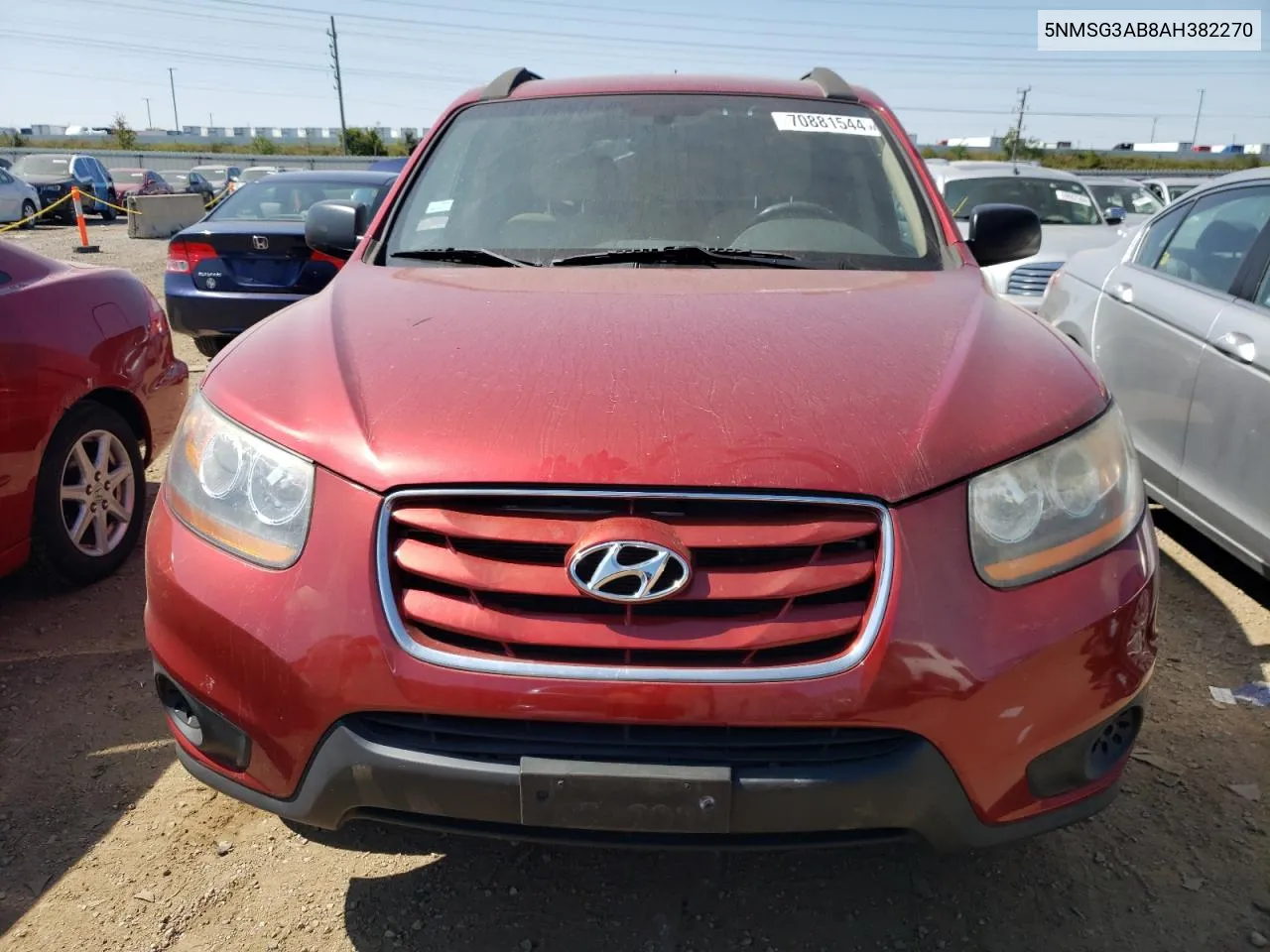 5NMSG3AB8AH382270 2010 Hyundai Santa Fe Gls