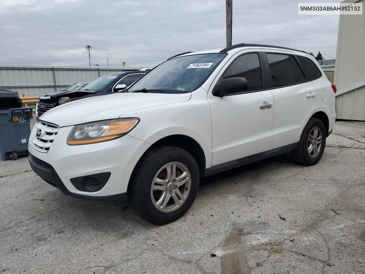 2010 Hyundai Santa Fe Gls VIN: 5NMSG3AB6AH352152 Lot: 71463154