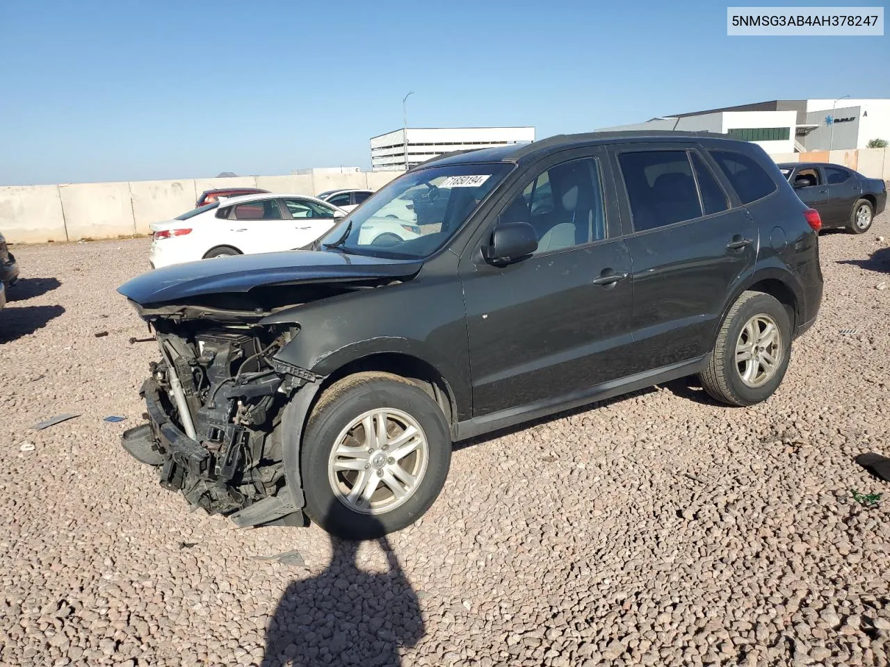 2010 Hyundai Santa Fe Gls VIN: 5NMSG3AB4AH378247 Lot: 71850194