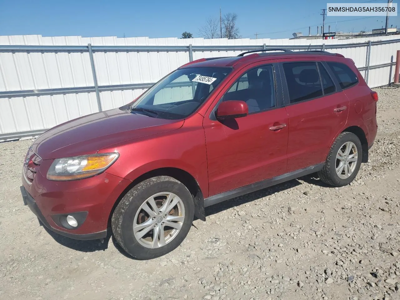 2010 Hyundai Santa Fe Se VIN: 5NMSHDAG5AH356708 Lot: 73495784