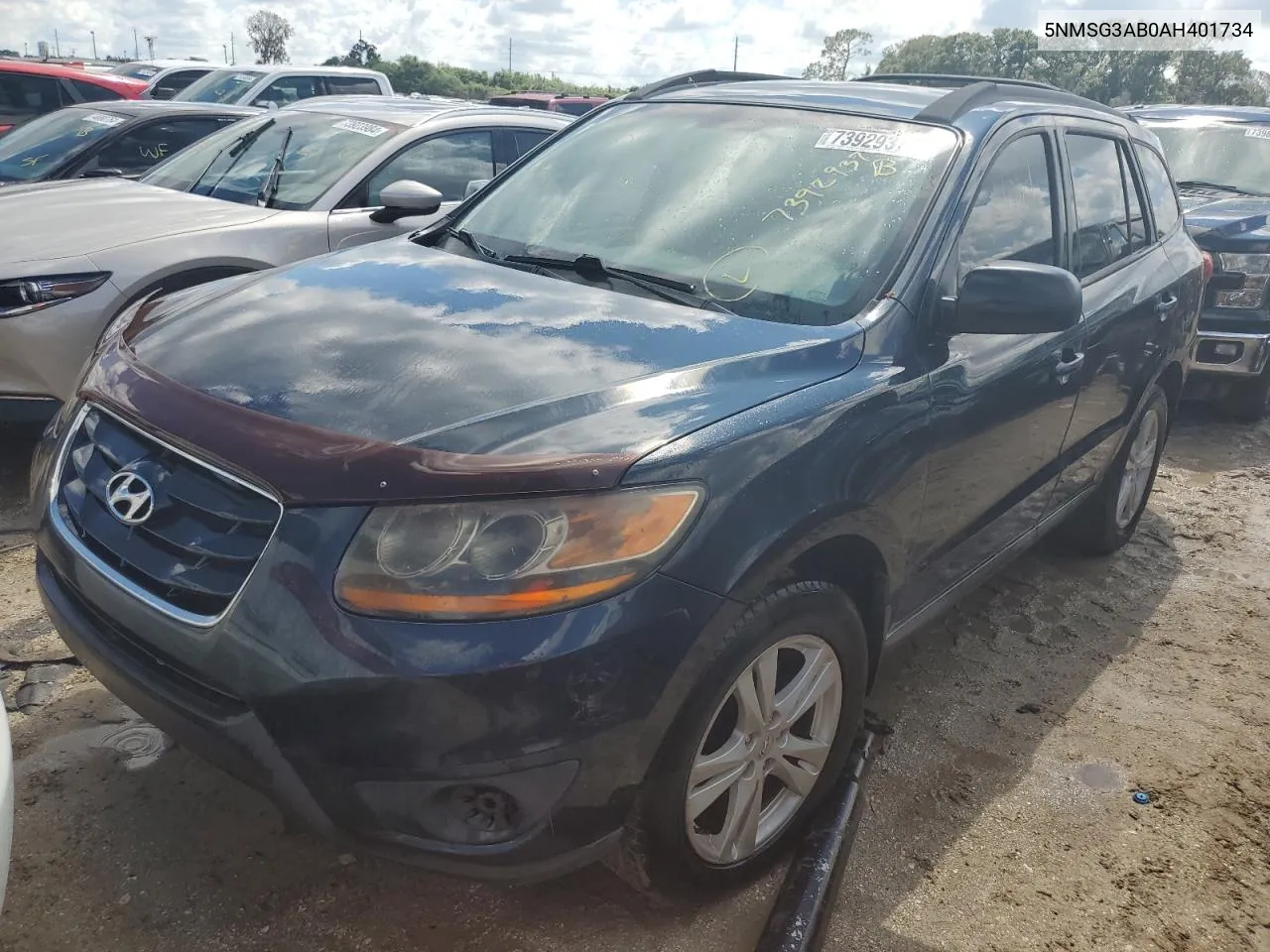 5NMSG3AB0AH401734 2010 Hyundai Santa Fe Gls