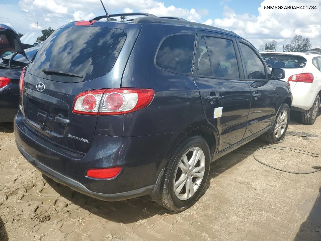 5NMSG3AB0AH401734 2010 Hyundai Santa Fe Gls