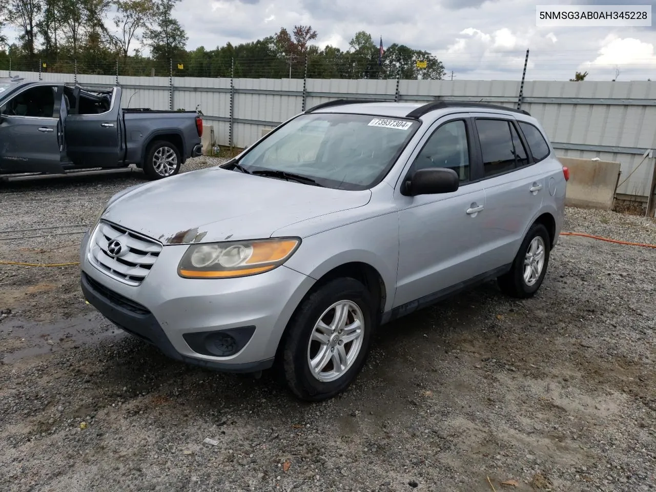 2010 Hyundai Santa Fe Gls VIN: 5NMSG3AB0AH345228 Lot: 73937304