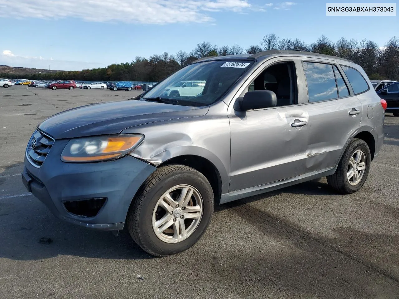 2010 Hyundai Santa Fe Gls VIN: 5NMSG3ABXAH378043 Lot: 75190574