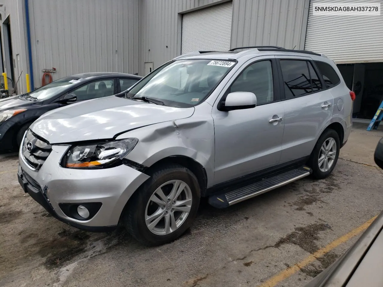 2010 Hyundai Santa Fe Limited VIN: 5NMSKDAG8AH337278 Lot: 75672894