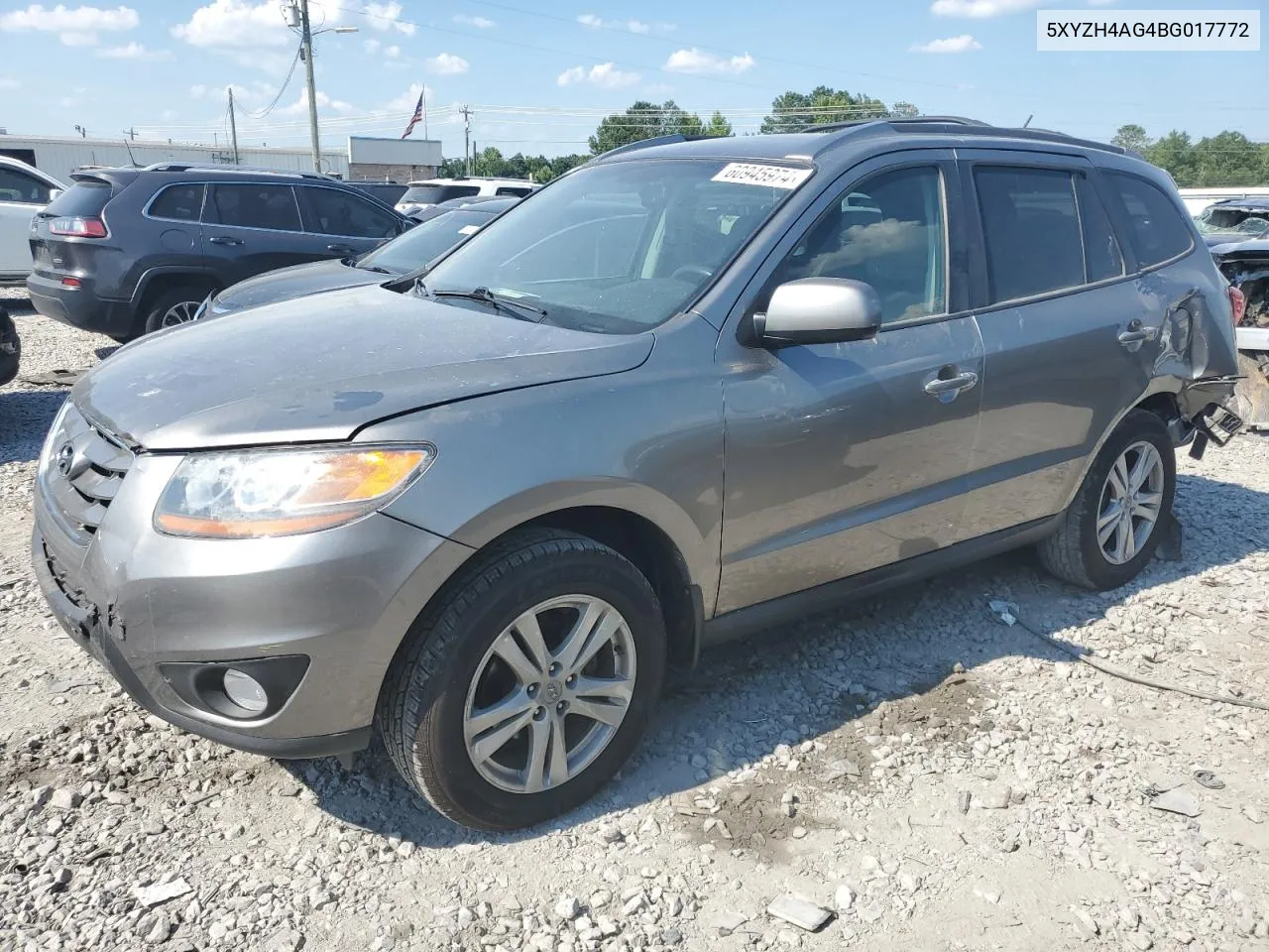 2011 Hyundai Santa Fe Se VIN: 5XYZH4AG4BG017772 Lot: 60945974