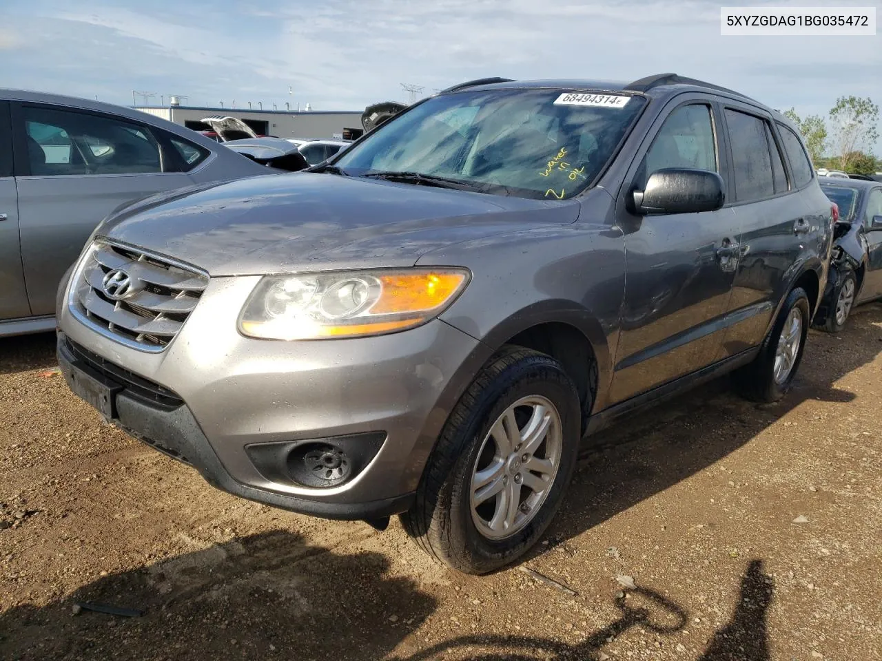 2011 Hyundai Santa Fe Gls VIN: 5XYZGDAG1BG035472 Lot: 68494314